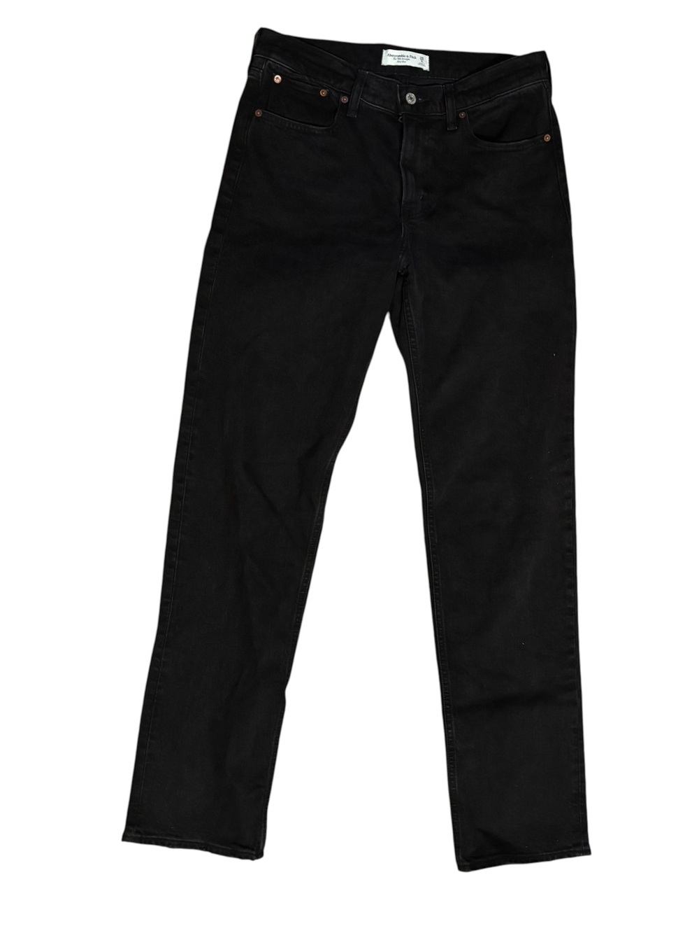 Abercrombie & Fitch 90’s Straight Mid Rise Jeans in Black 28 Long